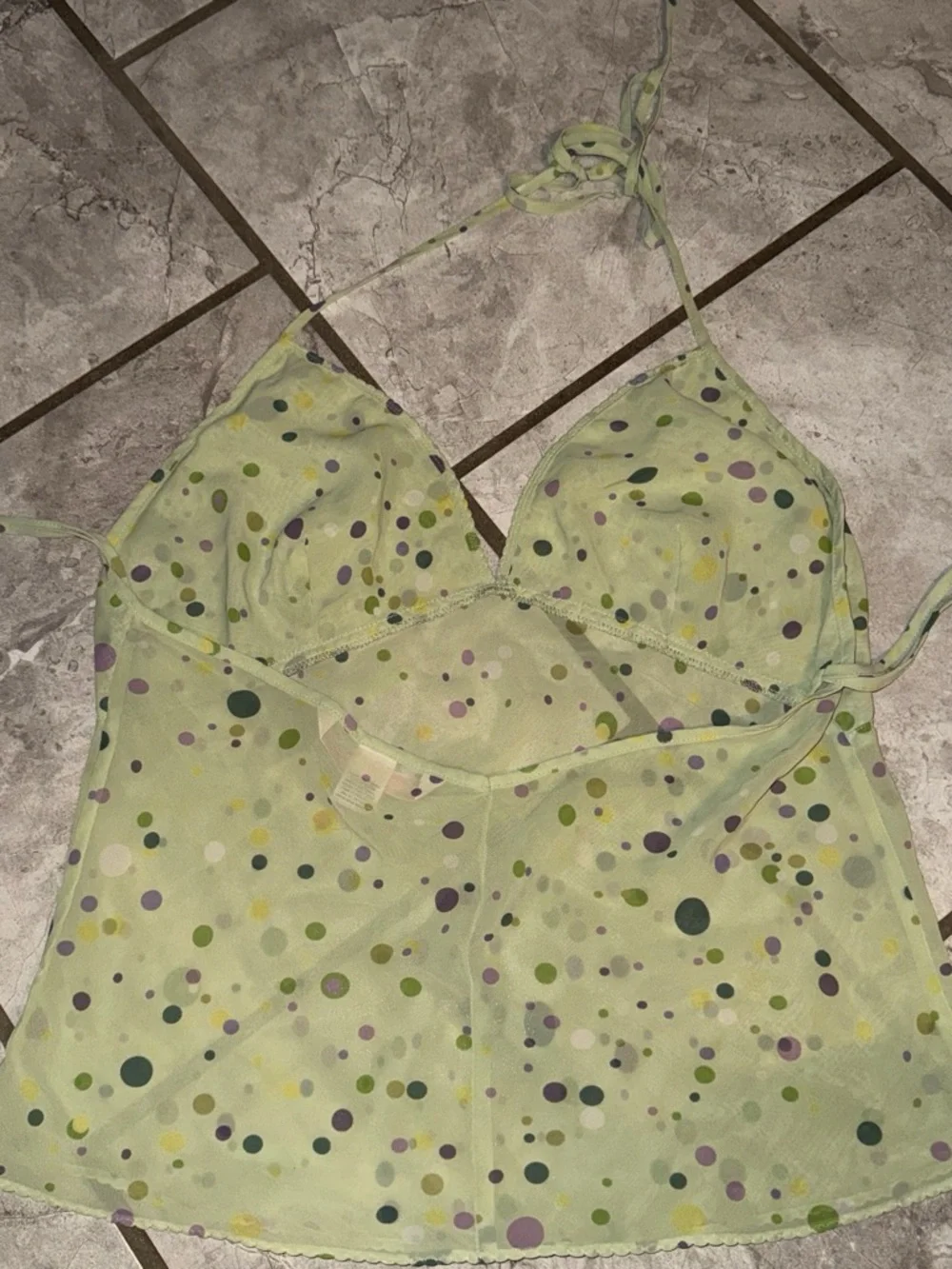 Victorias Secret Light Green Sheer Pajama Matching Set Sz Med actual Y2K piece